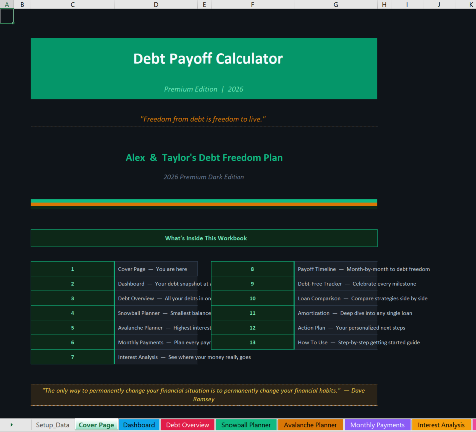 01 debt payoff calculator Screenshot