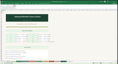 01 monthly budget dashboard Start