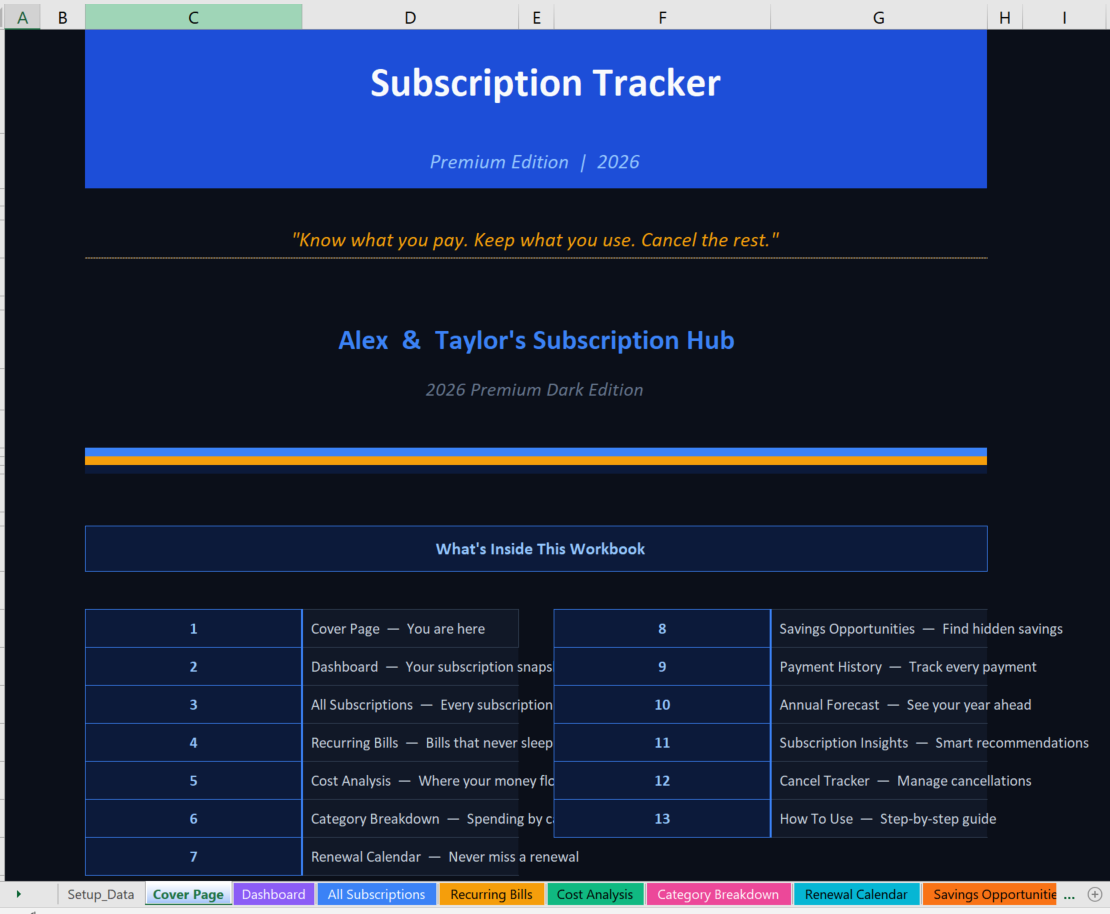 01 subscription tracker Screenshot