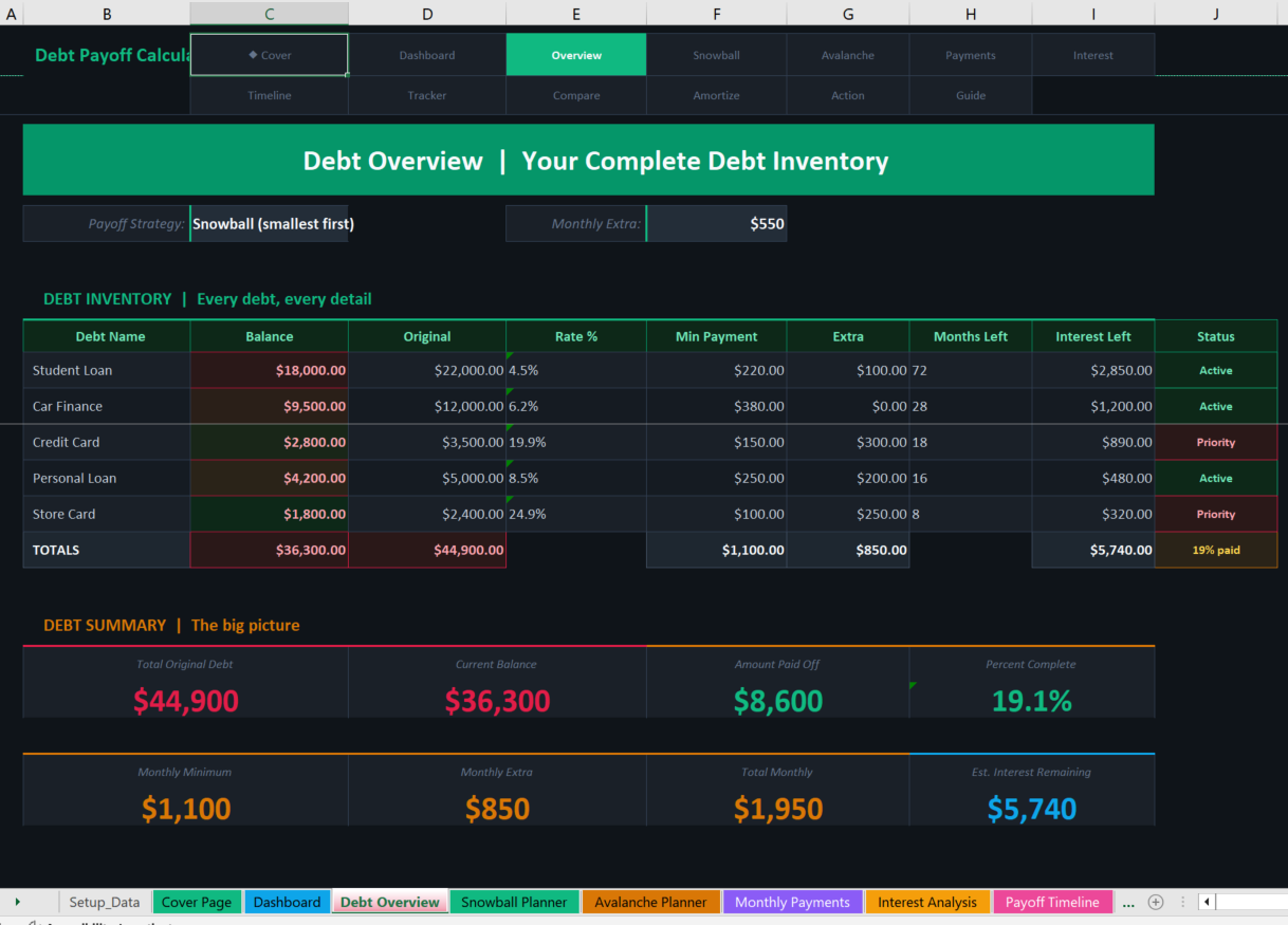 03 debt payoff calculator Screenshot