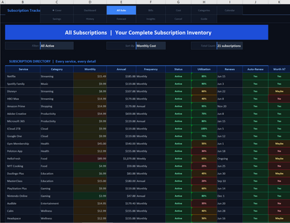 03 subscription tracker Screenshot
