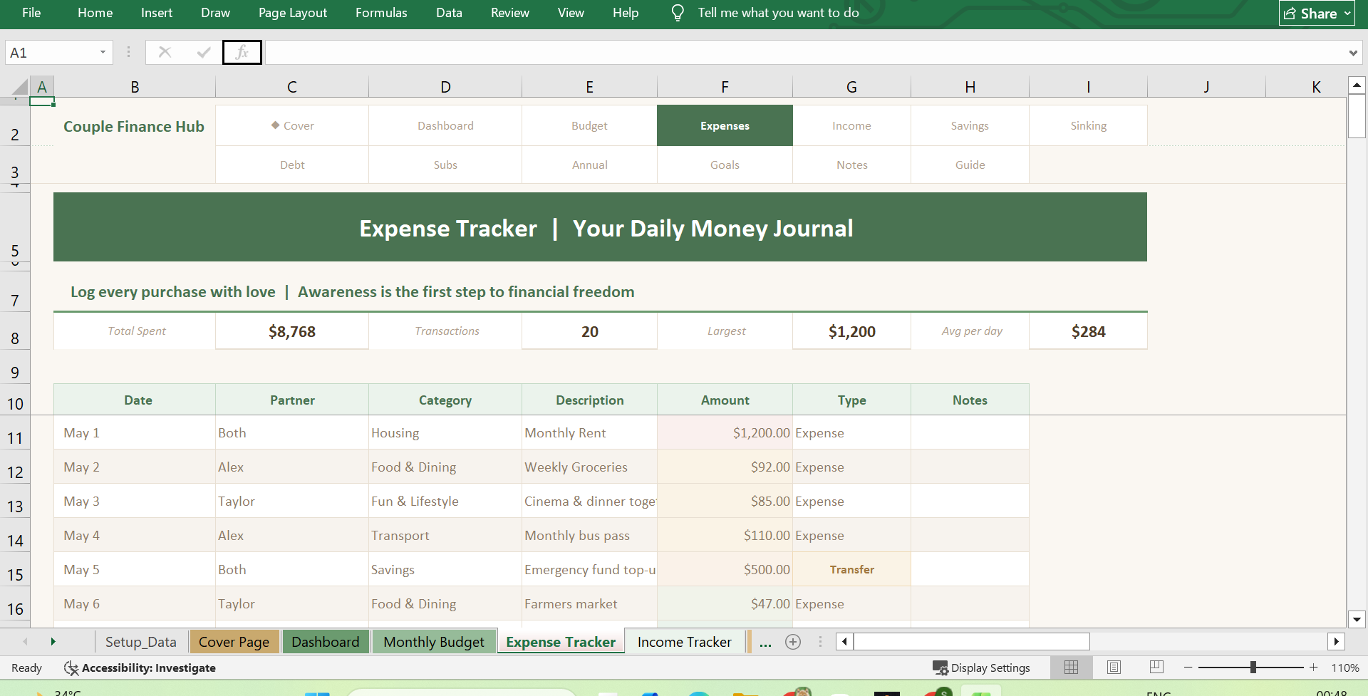 04 couple finance hub Expense Tracker