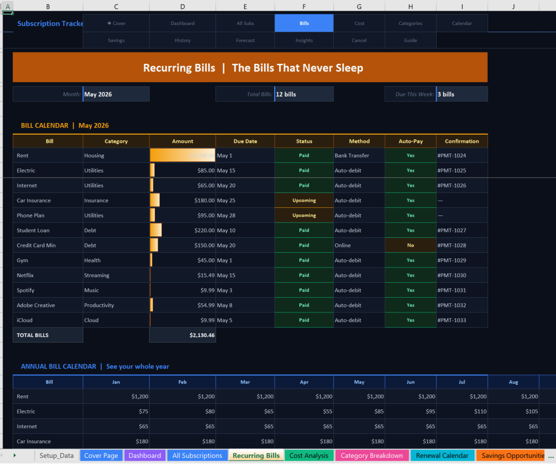 04 subscription tracker Screenshot