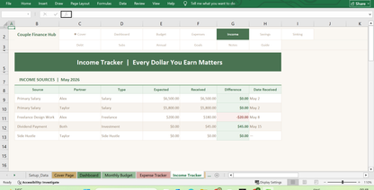 05 couple finance hub Income Tracker