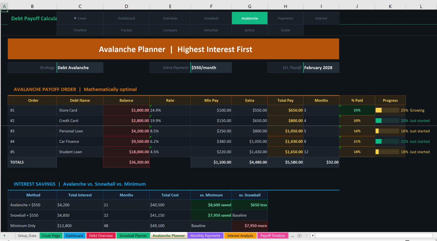 05 debt payoff calculator Screenshot
