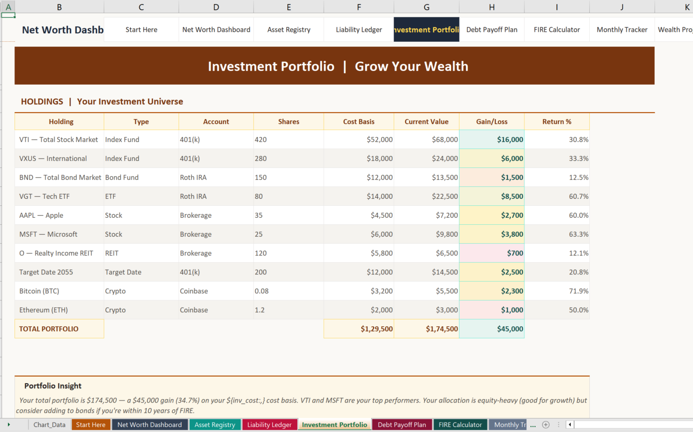 05 net worth dashboard Screenshot