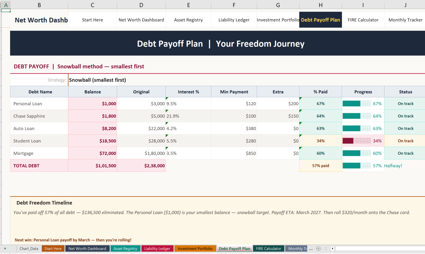 06 net worth dashboard Screenshot