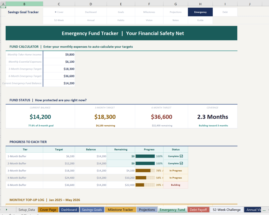 06 savings goal tracker Screenshot