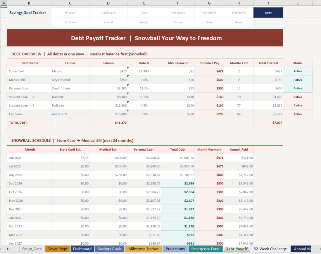 07 savings goal tracker Screenshot
