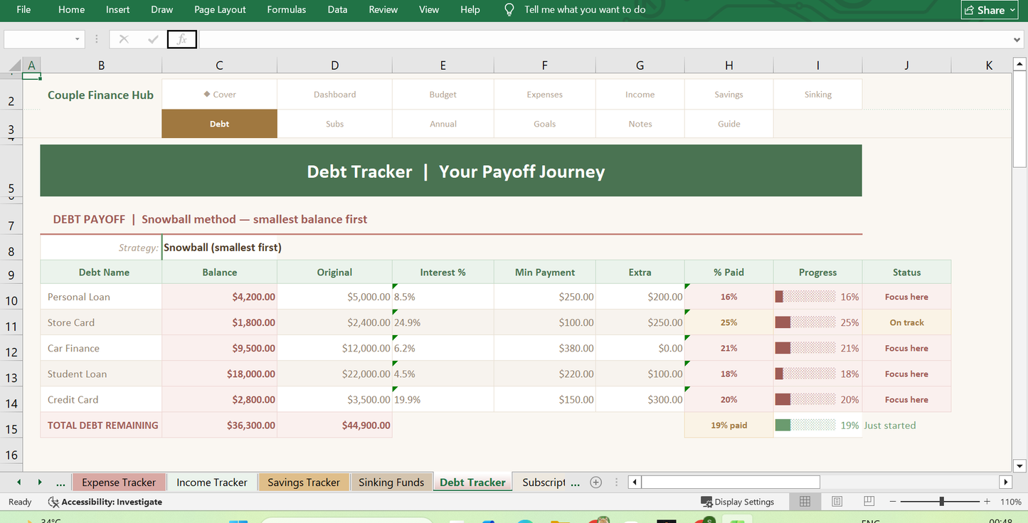 08 couple finance hub Debt Tracker