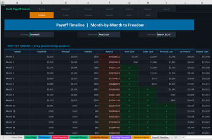 08 debt payoff calculator Screenshot