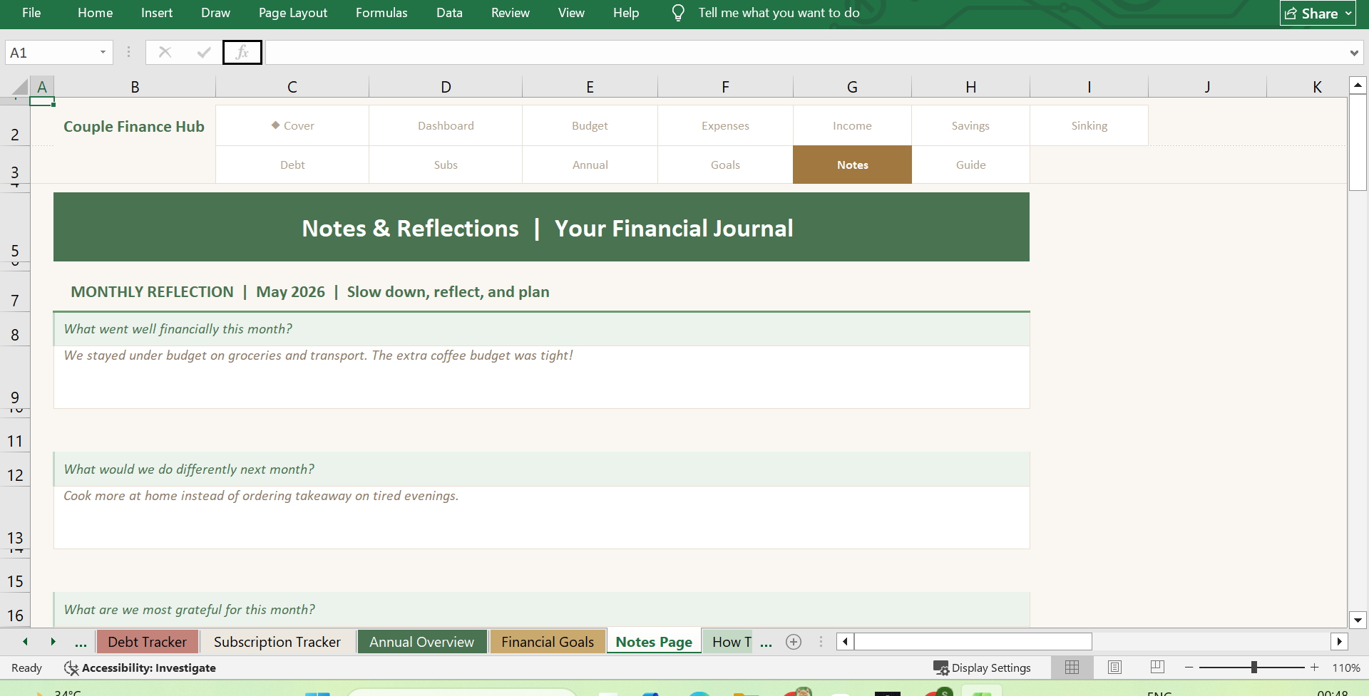 12 couple finance hub Notes Page