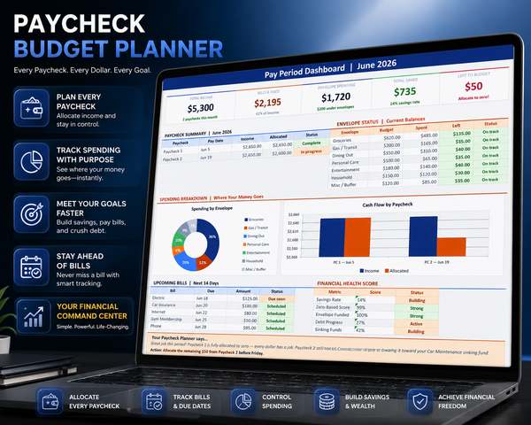 Paycheck Budget Planner: Bi-Weekly Finance Tracker