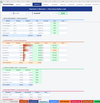 Paycheck Budget Planner: Bi-Weekly Finance Tracker