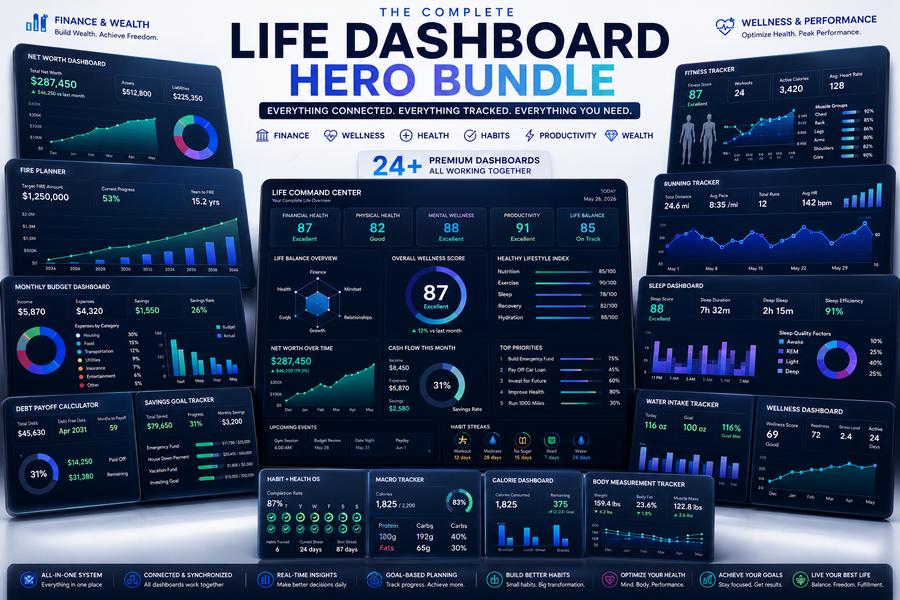 The Complete Life Dashboard Hero Bundle