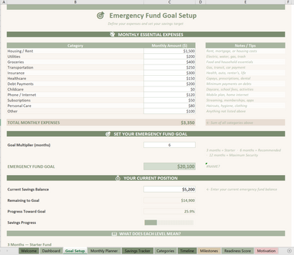 Monthly Savings Contribution Planner