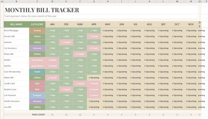 Recurring Subscription Tracker Tab